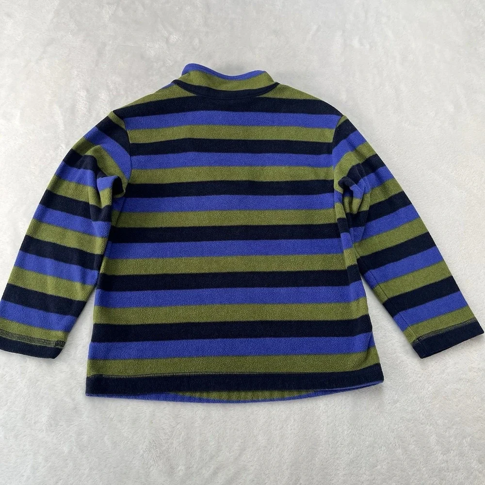 Hanna Andersson Fleece 1/4 Zip Unisex Kids 5-6 Striped Fall Winter